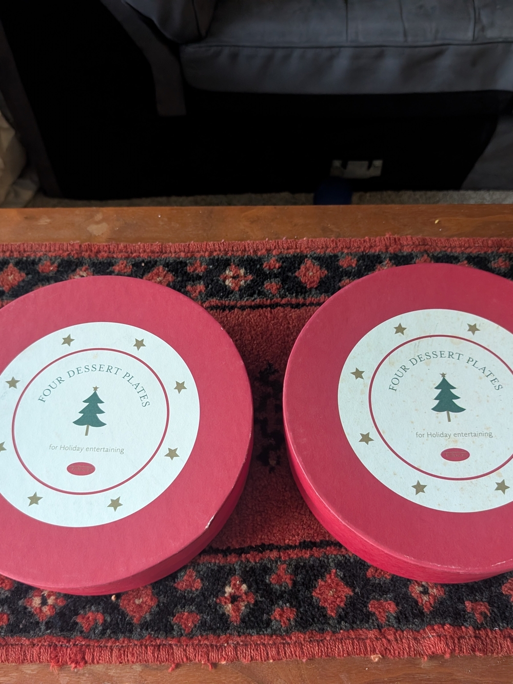 Set of Two Holiday Dessert Plates